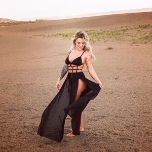 Sheer black strappy dress XS SHEIN